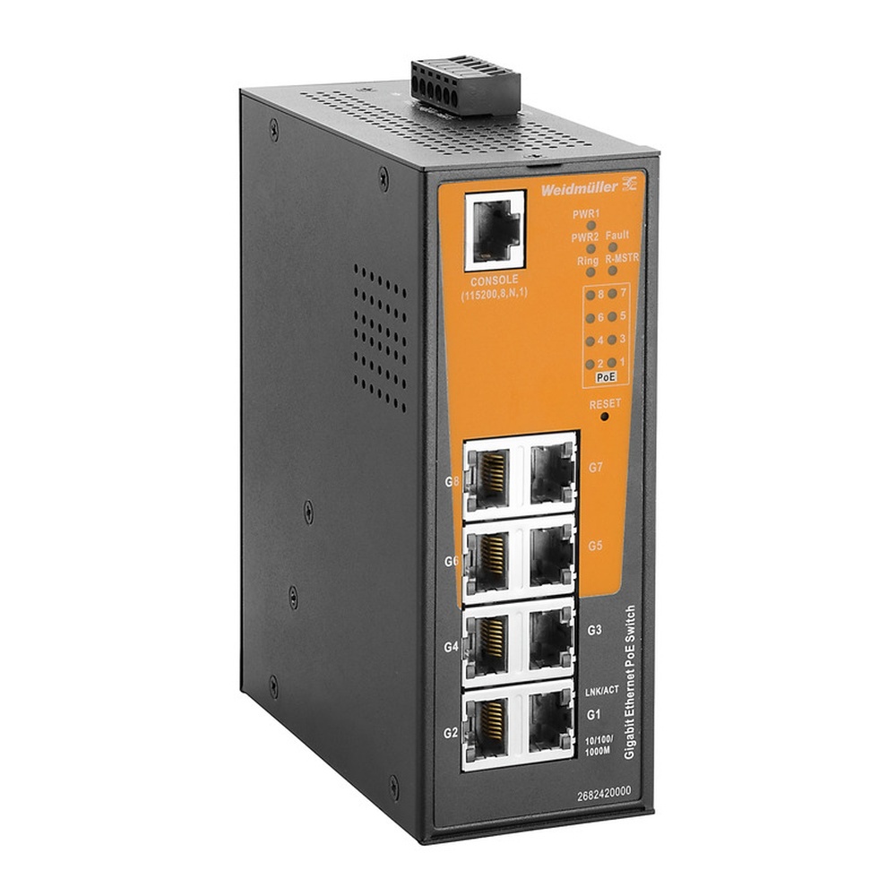Weidmüller Netzwerk Switch 2682420000 Typ IE-SW-AL08M-8GTPOE
