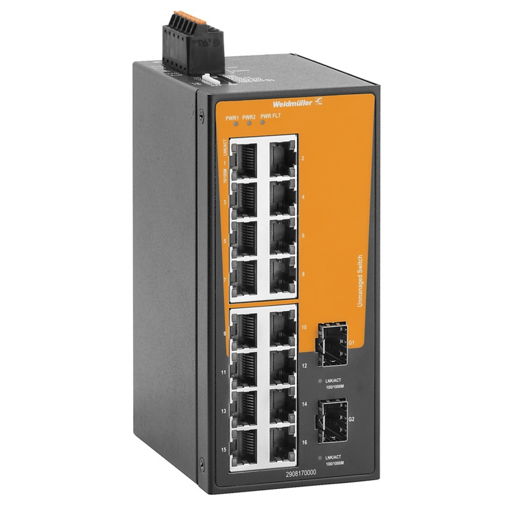 Weidmüller Netzwerk Switch 2908170000 Typ IE-SW-BLB-18-16TX-2GESFP
