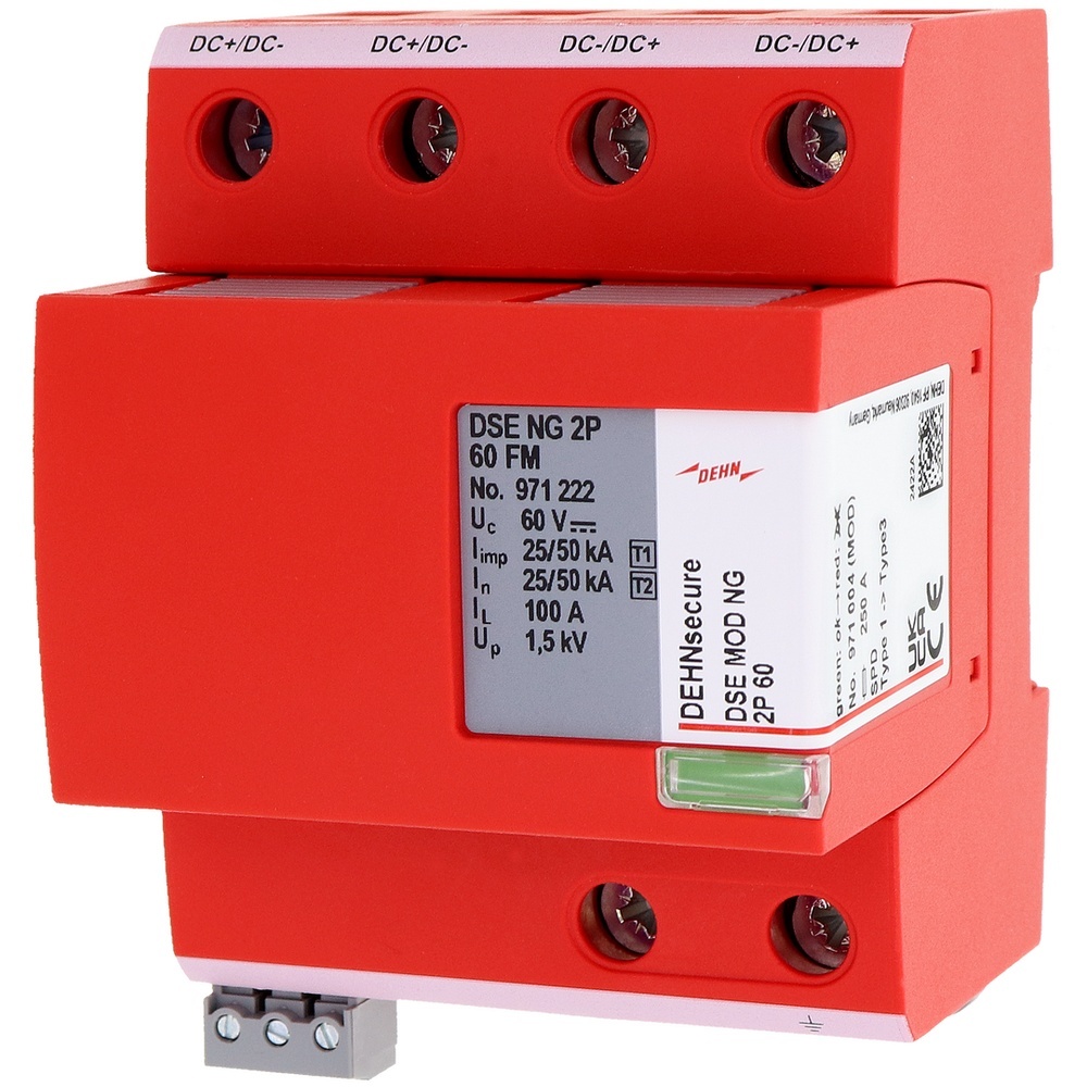 Dehn + Söhne Koordinierter Blitzstromableiter 971222 Typ DSE NG 2P 60 FM