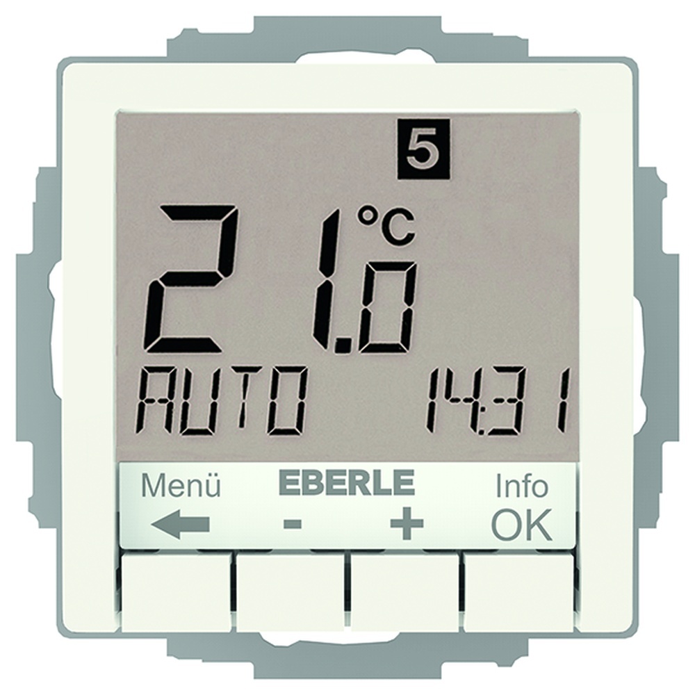 Eberle UP Uhrenthermostat 527810455504 Typ UTE 4800-R-RAL9010-G-55
