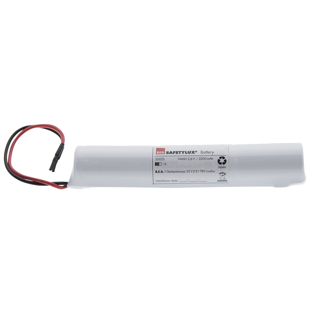 B.E.G. Brück Akku 30023 Typ Akku Stab NiMH 3,6 V 1,6 Ah 1 h