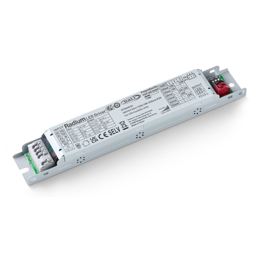 Radium DALI Treiber OTDA4030 Typ DRIVER DC DALI 15W/100-350mA IP20