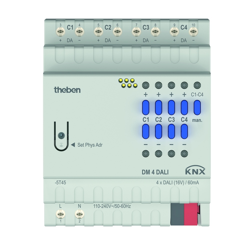 Theben 4fach DALI Aktor 4940300 Typ DM 4 DALI KNX Theben 4fach DALI Aktor 4940300 Typ DM 4 DALI KNX