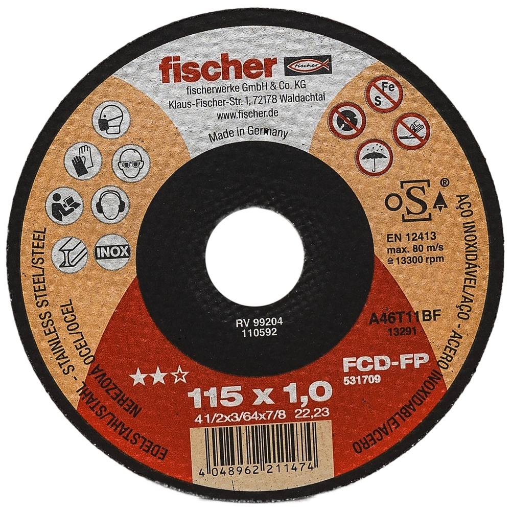 Fischer Trennscheibe 531709 Typ FCD-FP 115x1,0x22,23 INOX