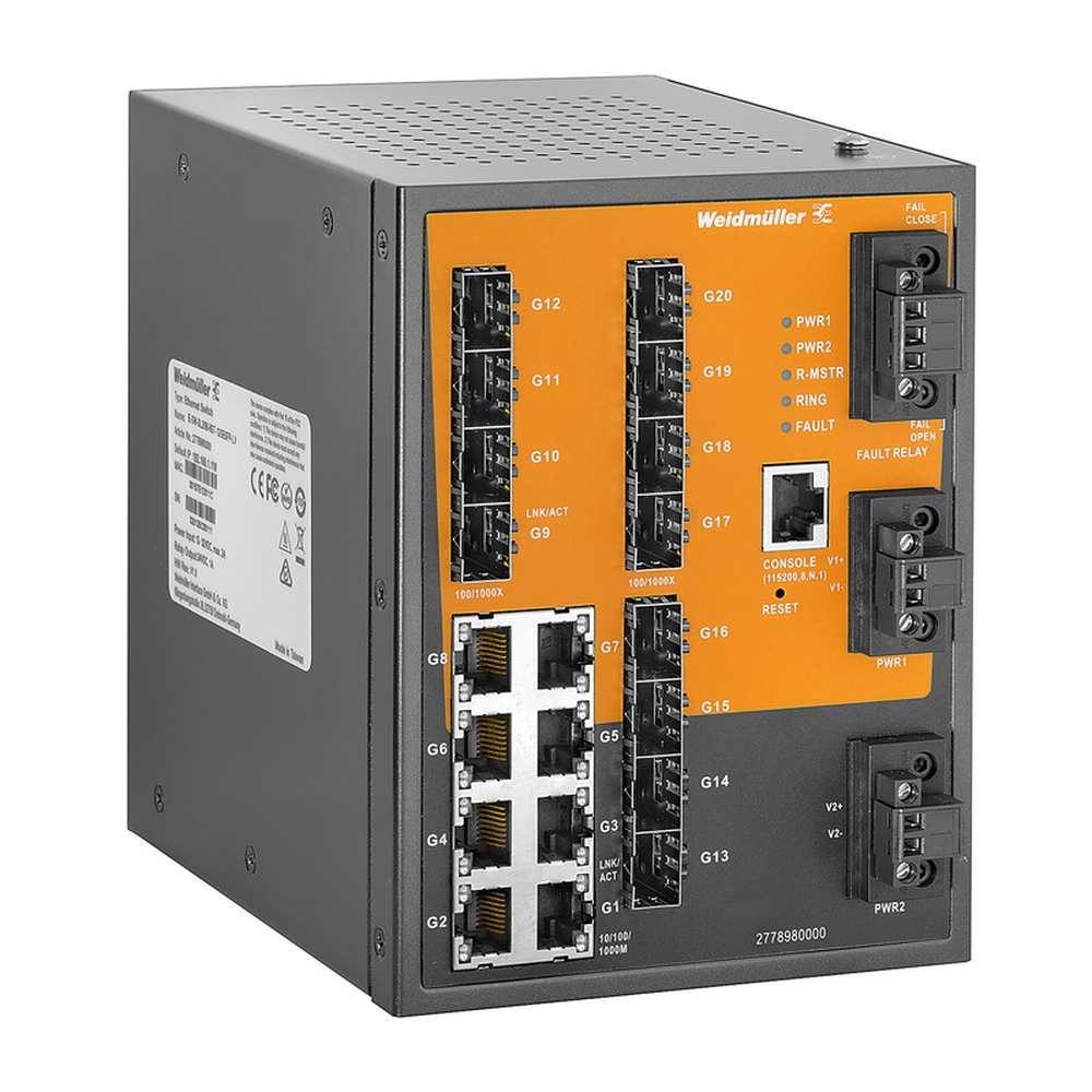 Weidmüller Netzwerk Switch 2778980000 Typ IE-SW-SL20M-8GT-12GESFP-LV