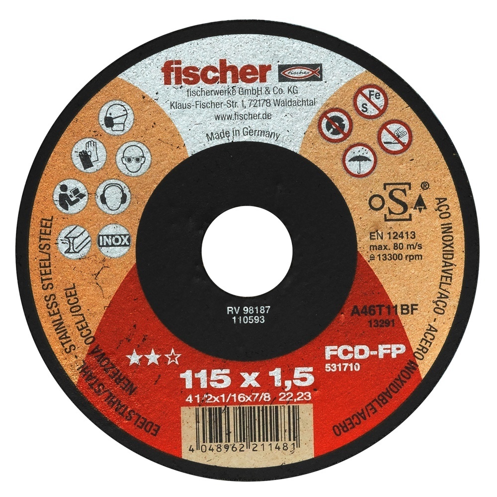 Fischer Trennscheibe 531710 Typ FCD-FP 115x1,5x22,23 INOX