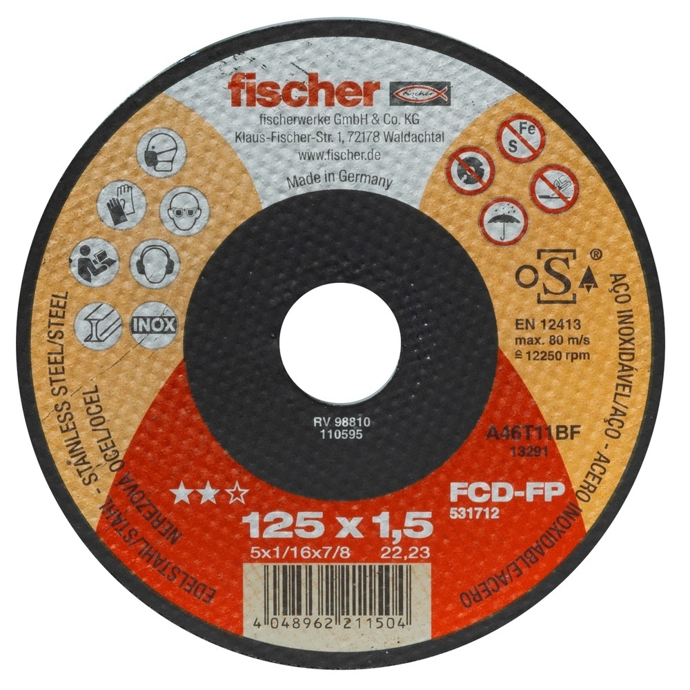 Fischer Trennscheibe 531712 Typ FCD-FP 125x1,5x22,23 INOX