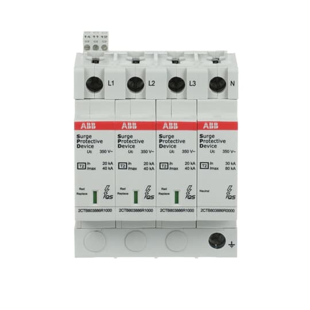 ABB Überspannungsableiter für Energietechnik Stromversorgung 2CTB803983R0500 Typ OVR T2 3N 40-350 P