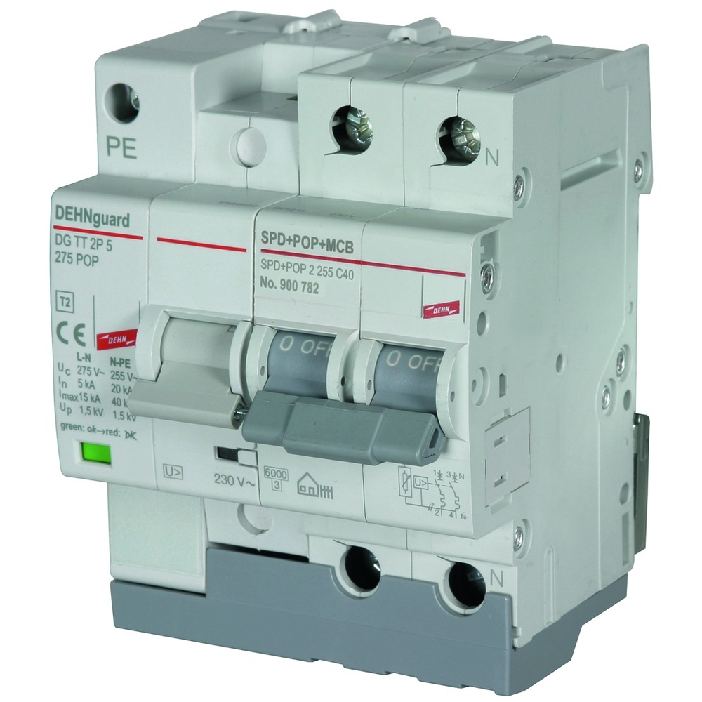 Dehn + Söhne Schutzeinrichtung Leitungsschutzschalter 900782 Typ SPD+POP 2 255 C40