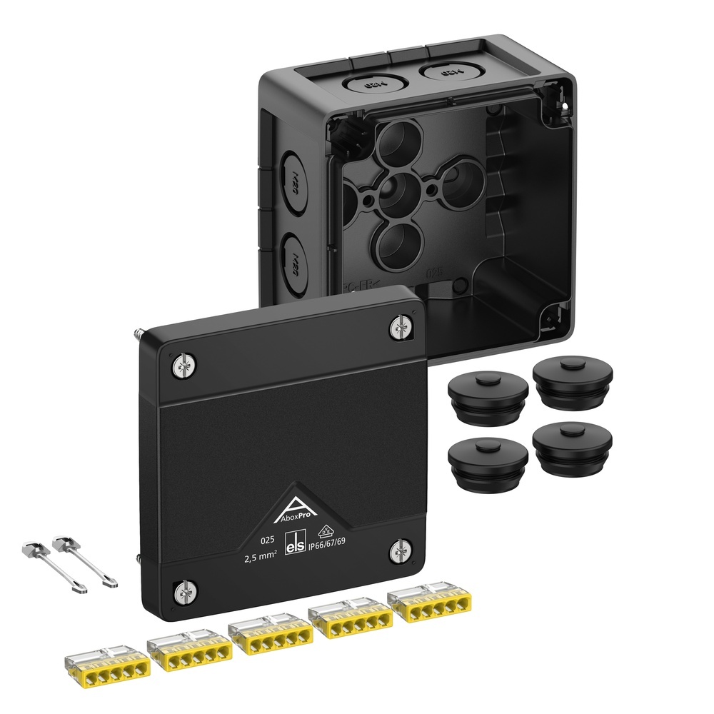 Spelsberg Abzweigkasten 40202001 Typ Abox Pro 025-2,5²/sw Spelsberg Abzweigkasten 40202001 Typ Abox Pro 025-2,5²/sw