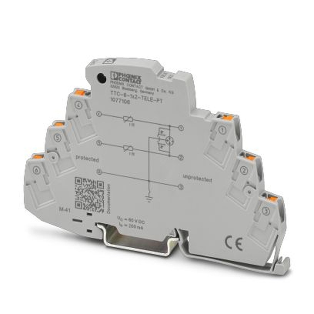 Phoenix Contact Überspannungsschutzgerät 1077106 Typ TTC-6-1X2-TELE-PT Phoenix Contact Überspannungsschutzgerät 1077106 Typ TTC-6-1X2-TELE-PT