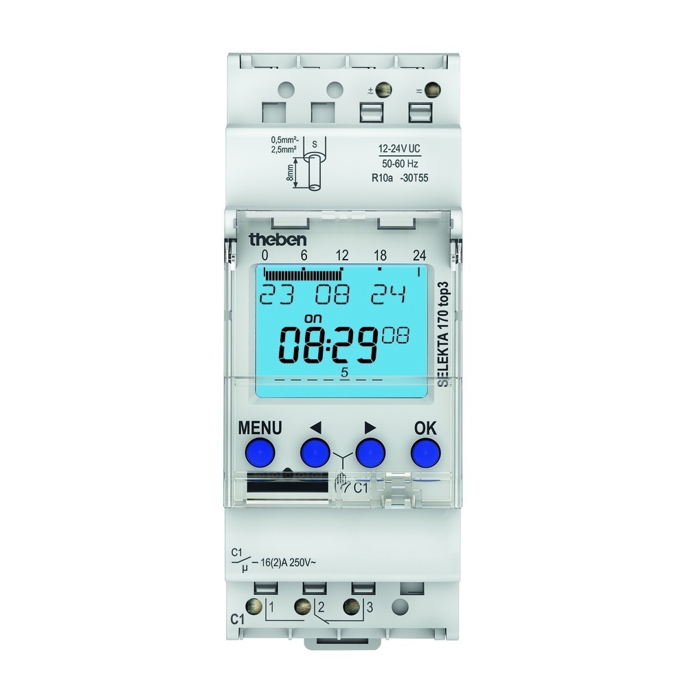 Theben Digitale Zeitschaltuhr 1704130 Typ SELEKTA 170 top3 12-24 V