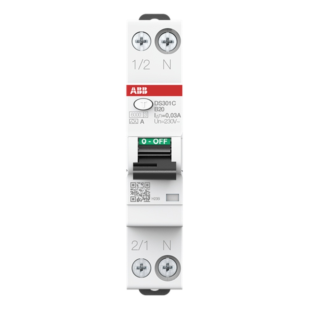 ABB Kombination FI Schalter Leitungsschutzschalter 2CSR255163R1205 Typ DS301CA-B20/0,03