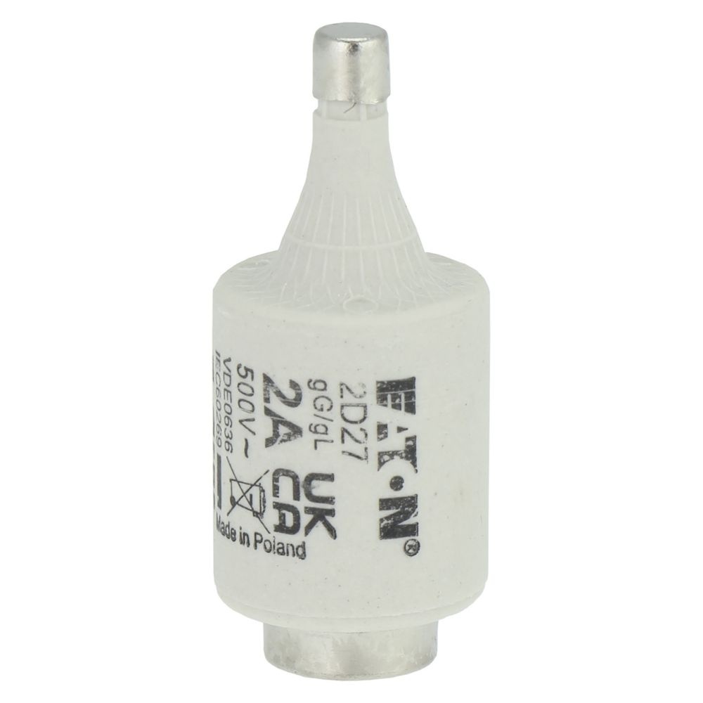 Eaton Sicherungseinsatz 2D27 Typ FUSE-D2 2A T GL/GG 500VAC E27