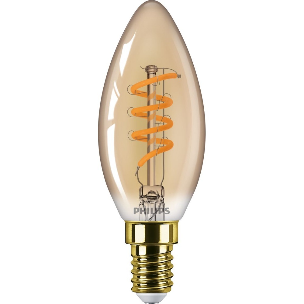 Signify Philips LED Lampe 31603400 Typ MAS VLE LEDCandleD2.5-15WE14 B35GOLDSP G