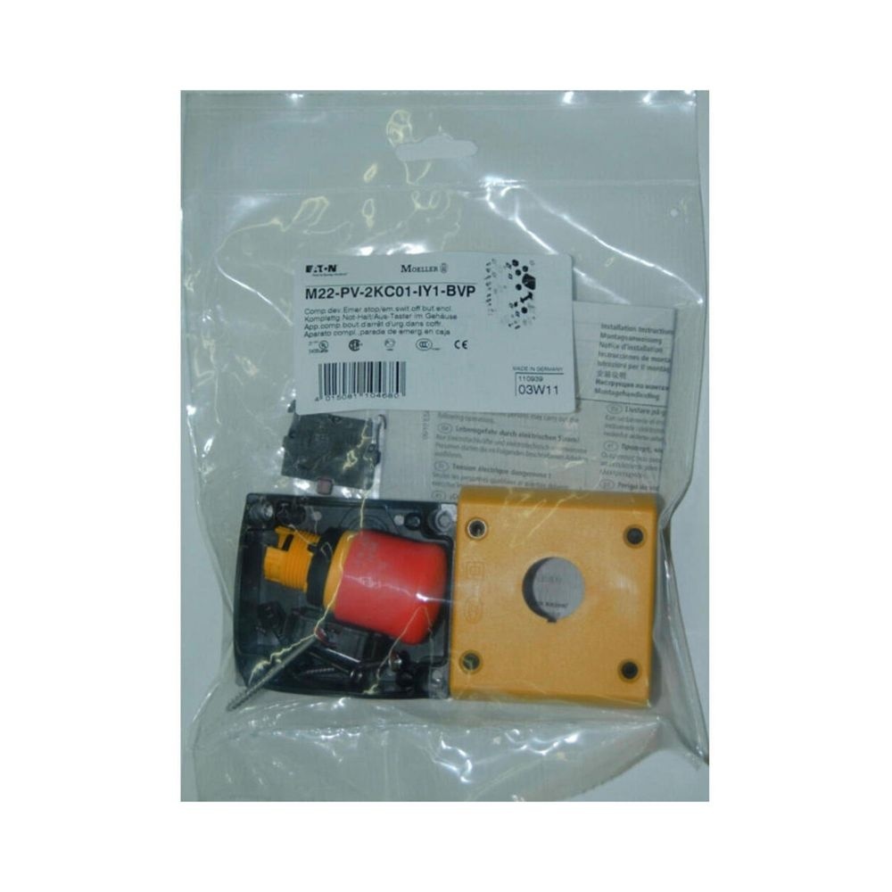 Eaton Not Halt Aus Taste 110939 Typ M22-PV-2KC01-IY1-BVP