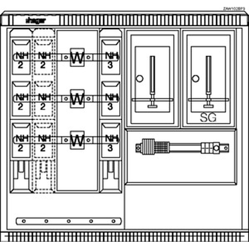 Hager Wandler und Messschrank ZAW102BF9