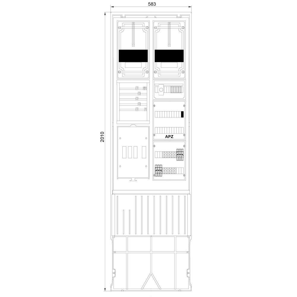 f-tronic Zähleranschlusssäule ZSA202-2-2ZK-ZSK-HS Nr. 7160139