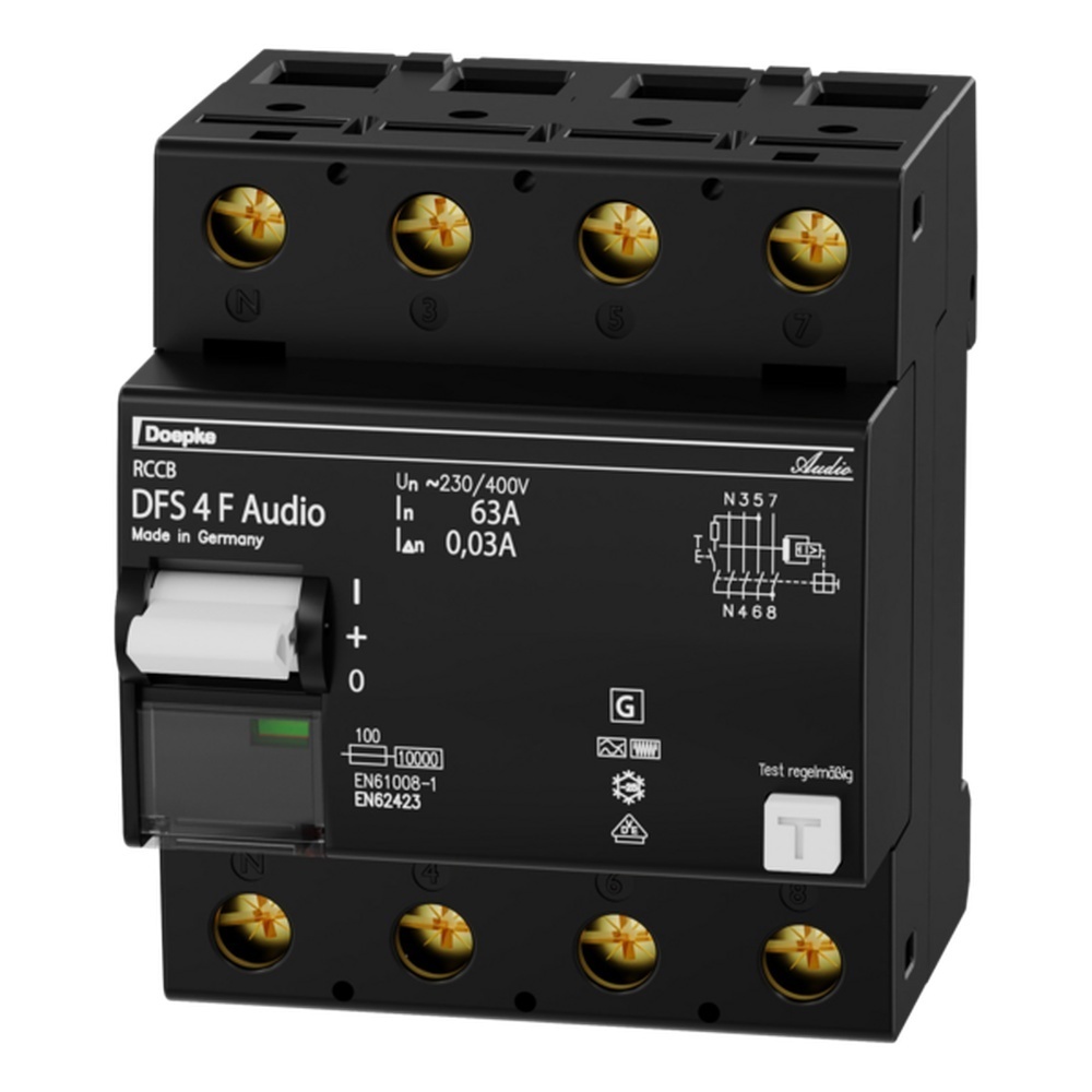 Doepke Fehlerstromschutzschalter 09144846 Typ DFS4 063-4/0,03-F Audio