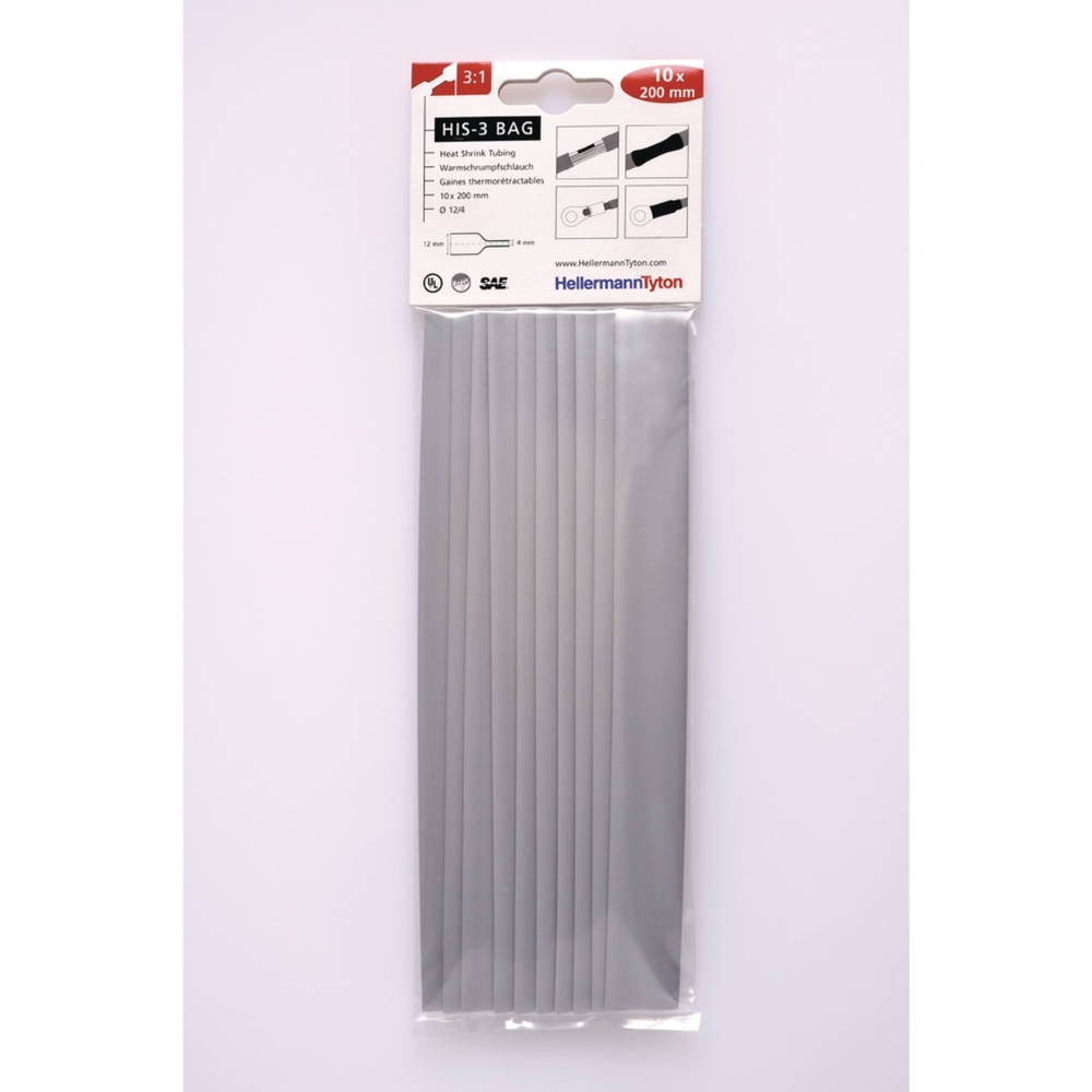 Hellermann Warmschrumpfschlauch 308-31213 Typ HIS-3-BAG-12/4 PO-X GY 10