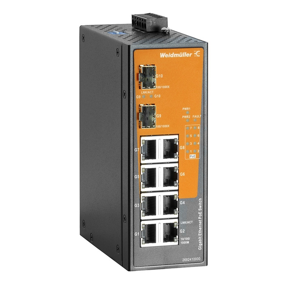 Weidmüller PoE Switch 2682410000 Typ IE-SW-EL10-8GTPOE-2GESFP