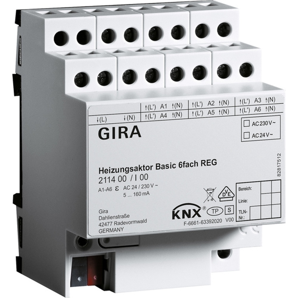 Gira Heizungsaktor 6fach 211400