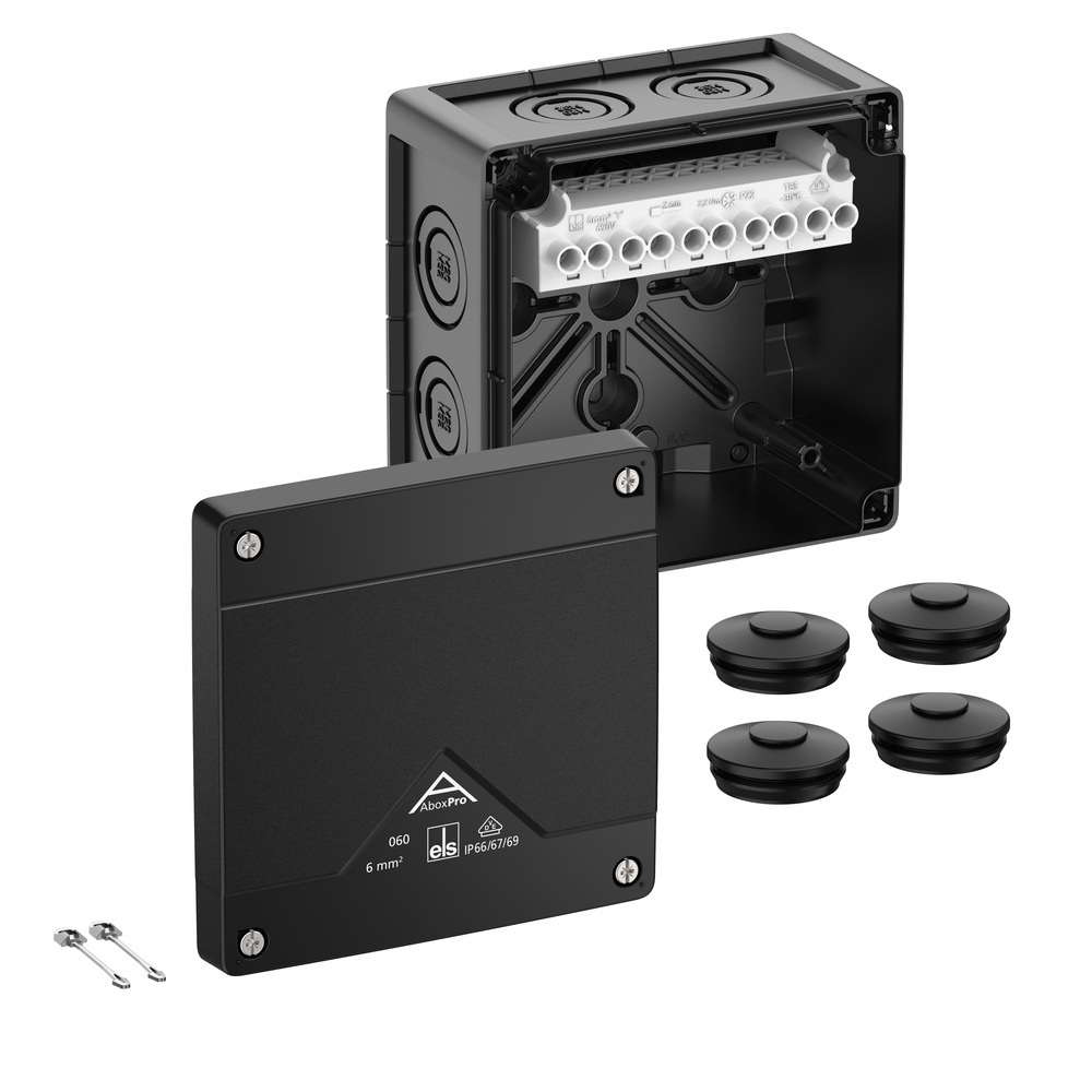 Spelsberg Abzweigkasten 40602001 Typ Abox Pro 060-6²/sw Spelsberg Abzweigkasten 40602001 Typ Abox Pro 060-6²/sw