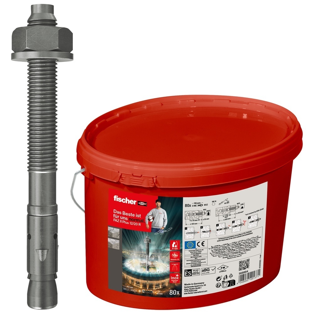 Fischer Bolzenanker 568864 Typ Bolzenanker FAZ II Plus 12/20 R Eimer