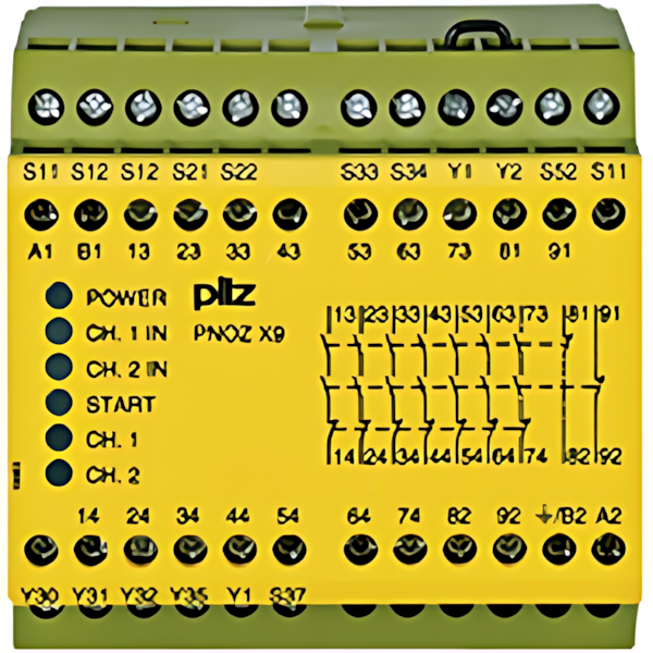 Pilz Sicherheitsschaltgerät 774605 Typ PNOZ X9 100-120VAC 24VDC 7n/o 2n/c 2so