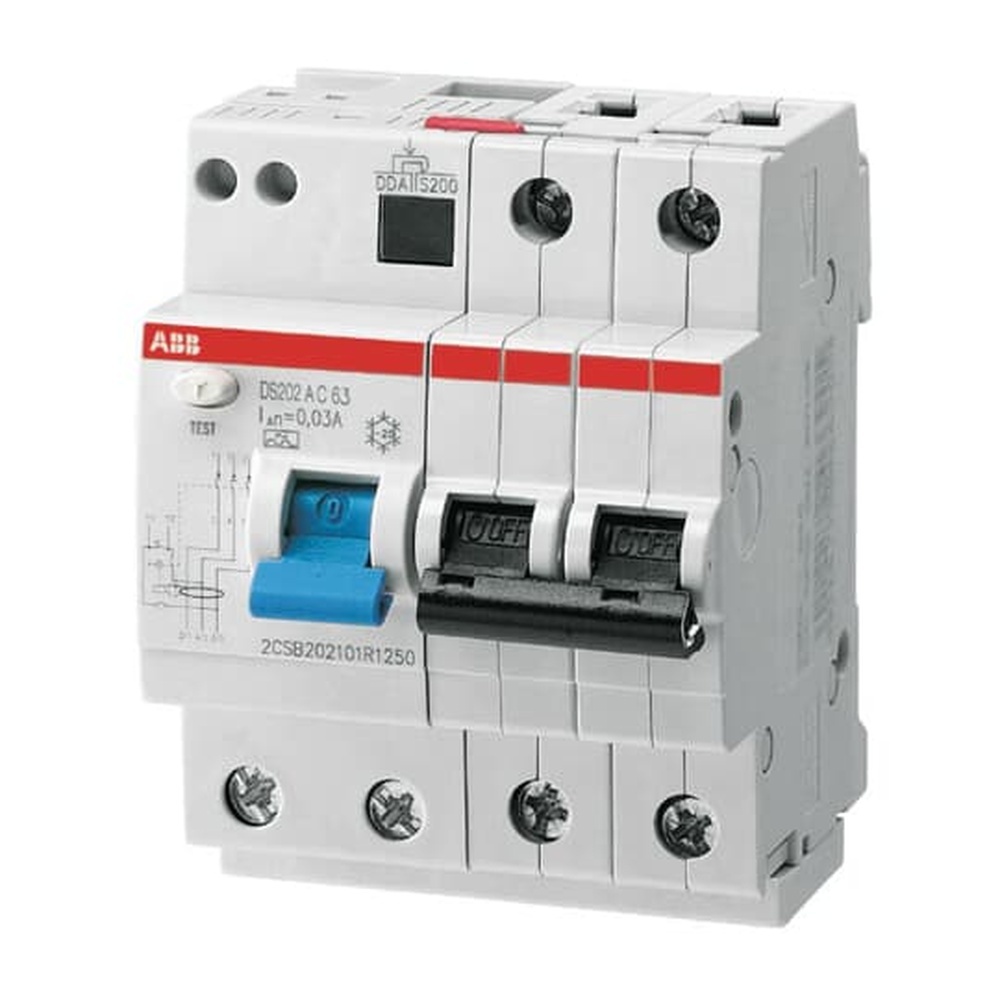ABB Verteilerbaugruppe mit Kombi FI Schalter Leitungsschutzsch 2CSR252101R1504 Typ DS202A-C50/0,03