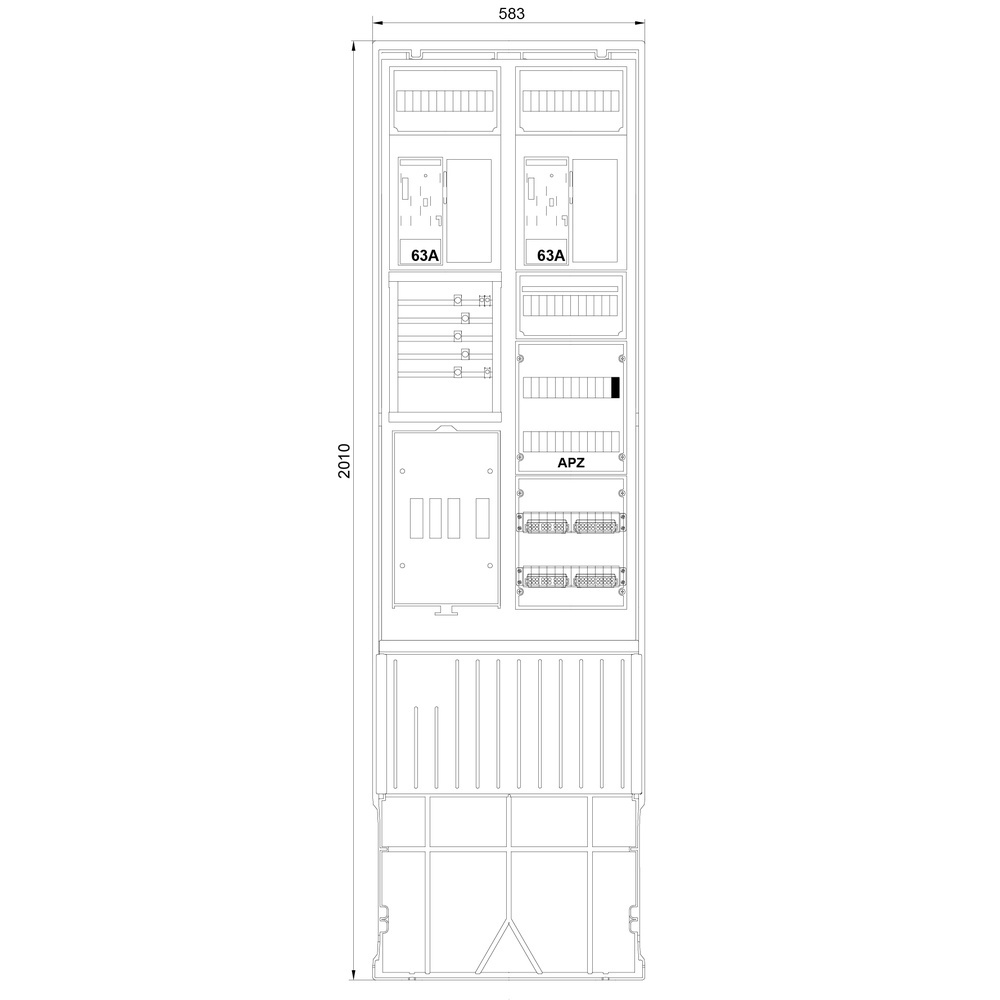 f-tronic Zähleranschlusssäule ZSA202-2-eHZ-APZ-HAK Nr. 7160113