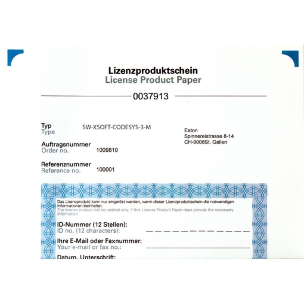 Eaton Programmiersoftware 171887 Typ SW-XSOFT-CODESYS-3-M