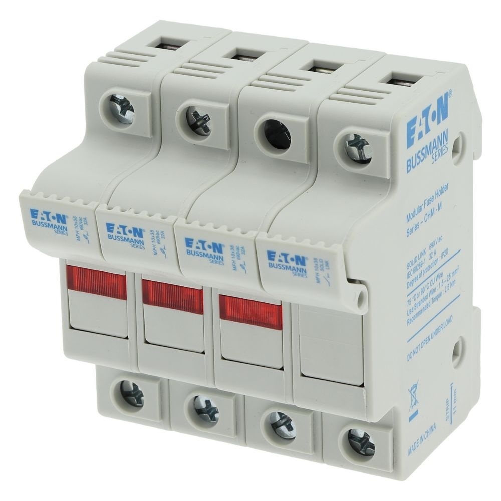 Eaton Sicherungshalter CHM3DUIN-M Typ MFH 10X38 3 POLE FUSE IND + 1 POLE NEUTR
