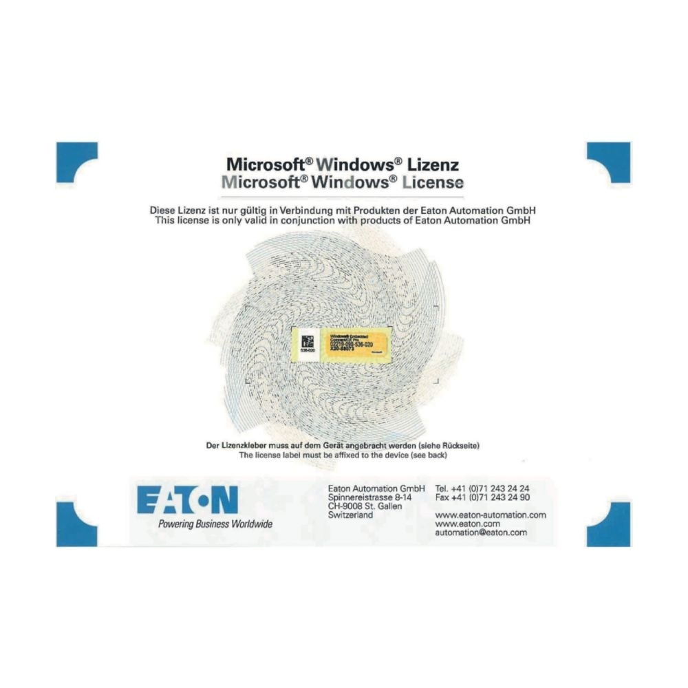 Eaton Lizenz Windows CE7 197895 Typ LIC-OS-C7-P