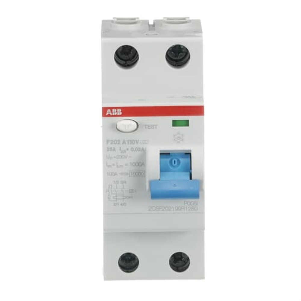 ABB Fehlerstrom Schutzschalter 2CSF202199R1250 Typ F202A-25/0,03-110V