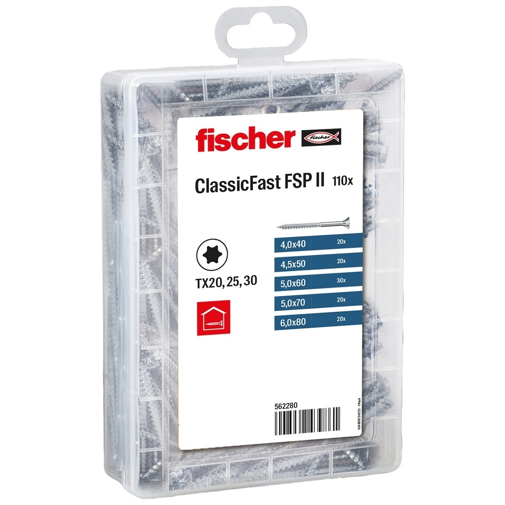 Fischer Holzschrauben 562280 Typ Profibox Schraube FSP II TX Teilgew.(II)