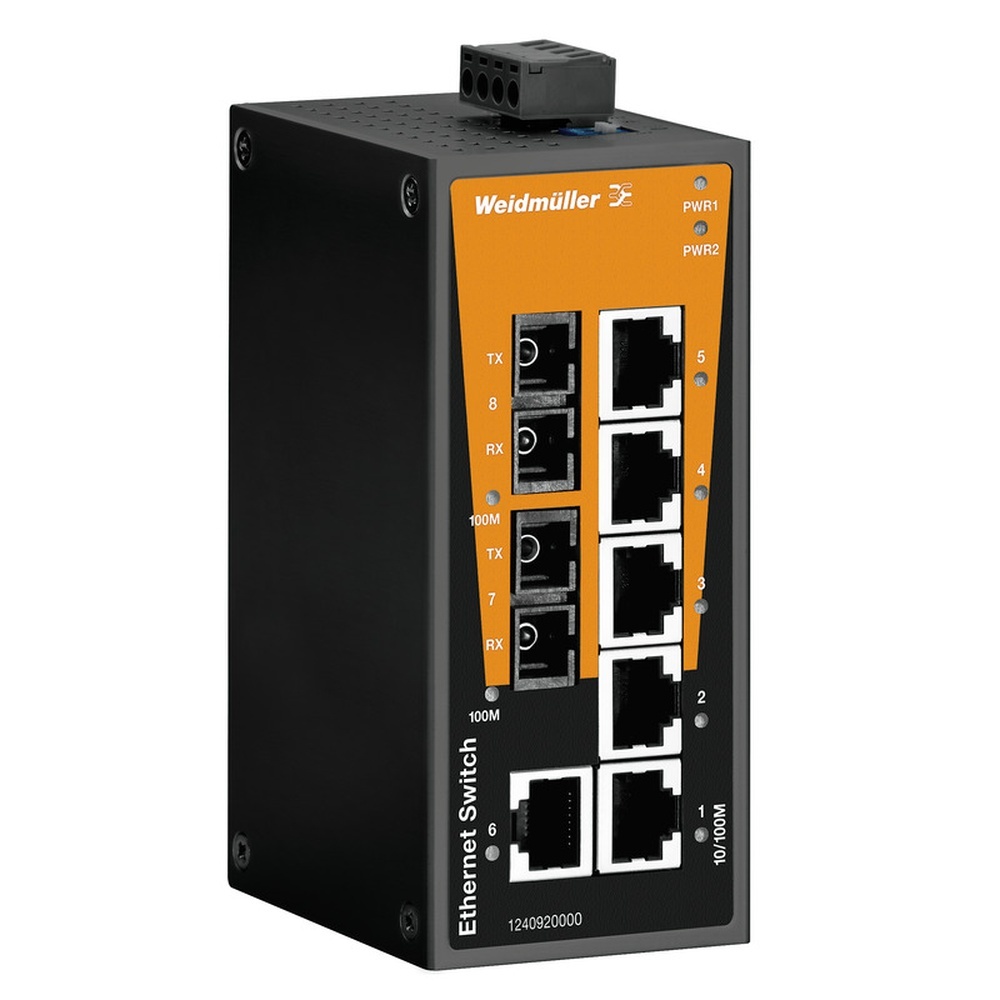 Weidmüller Netzwerk Switch 1240920000 Typ IE-SW-BL08T-6TX-2SC