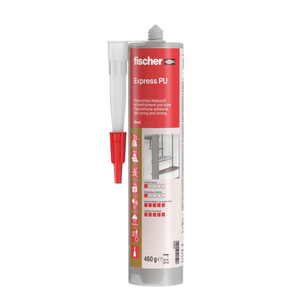 Fischer Konstruktionskleber 059014 Typ fischer Express PU beige 310ml (DE/EN) + GLOVES