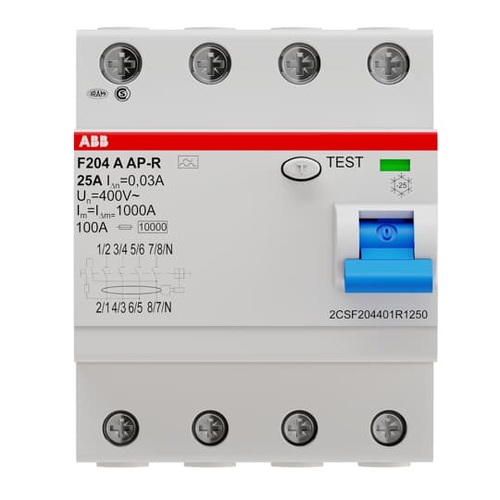 ABB Fehlerstrom Schutzschalter 2CSF204401R1250 Typ F204A-25/0,03AP-R