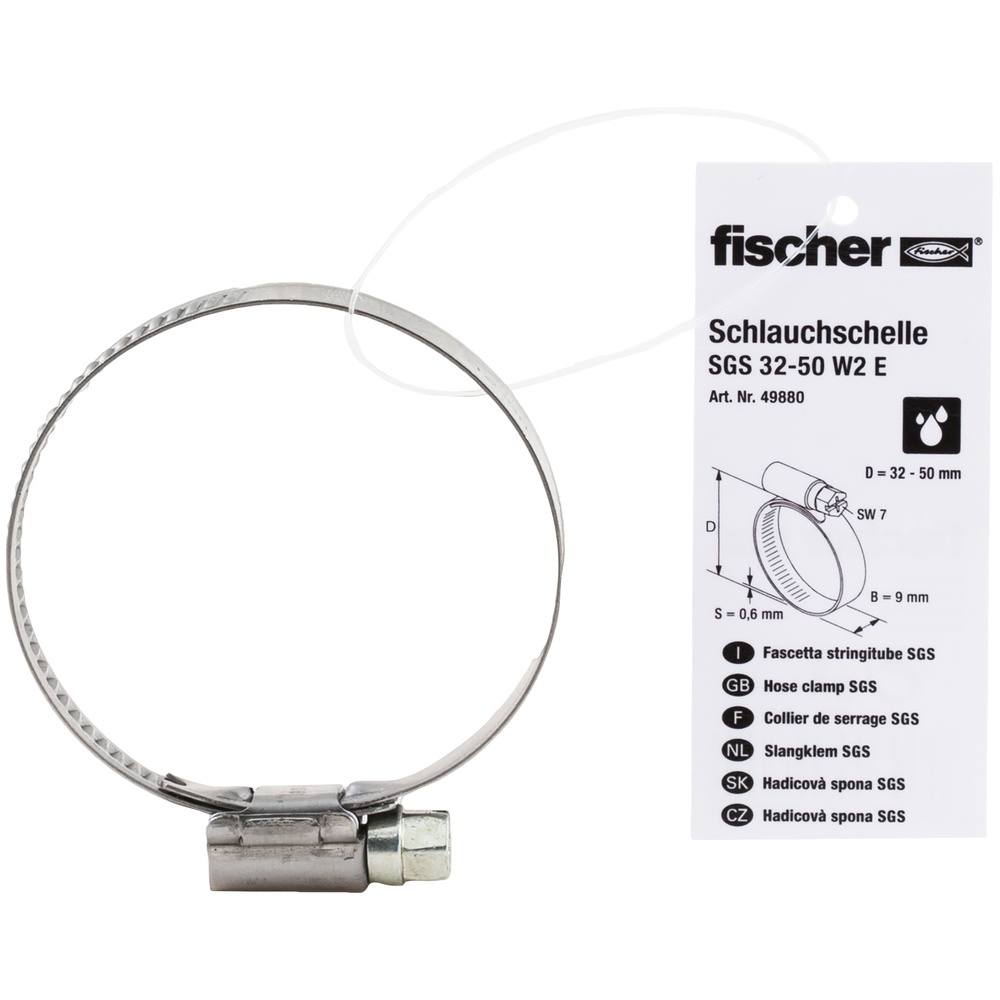 Fischer Schlauchschelle 049880 Typ SGS 32 - 50 W2 E