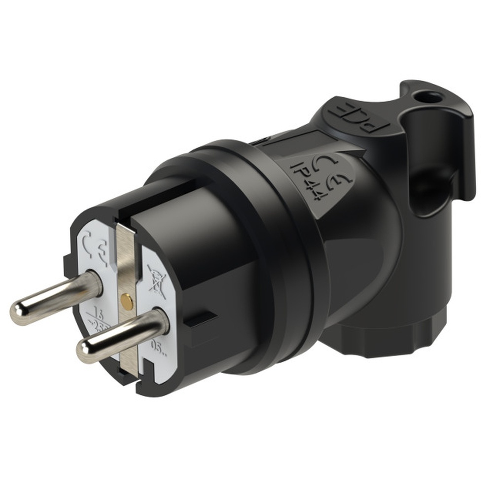 PC Electric Winkelstecker Gummi 05811-s
