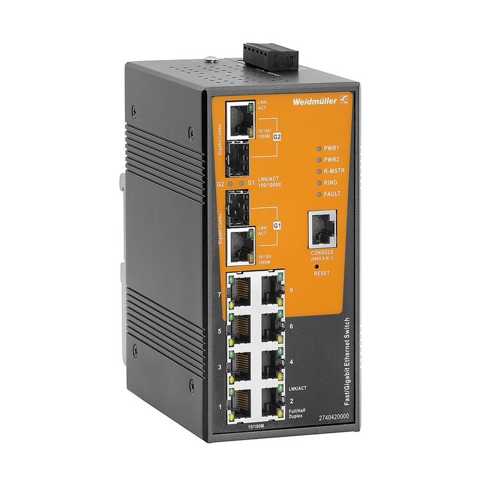 Weidmüller Netzwerk Switch 2740420000 Typ IE-SW-AL10M-8TX-2GC