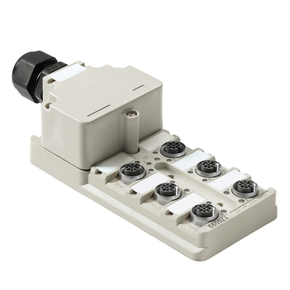 Weidmüller Passiver Sensor Aktor Verteiler 1705930000 Typ SAI-6-M 4P M12
